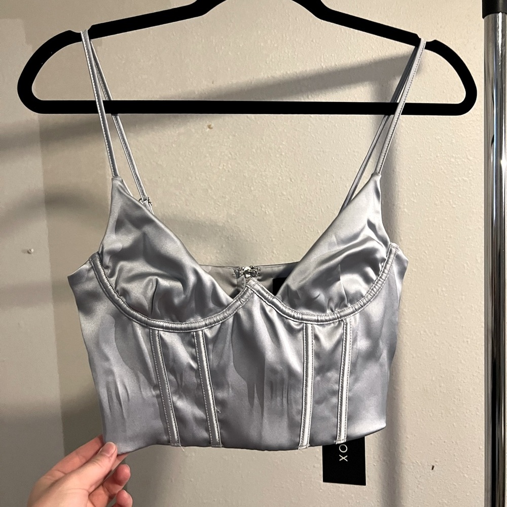 White Fox silk corset